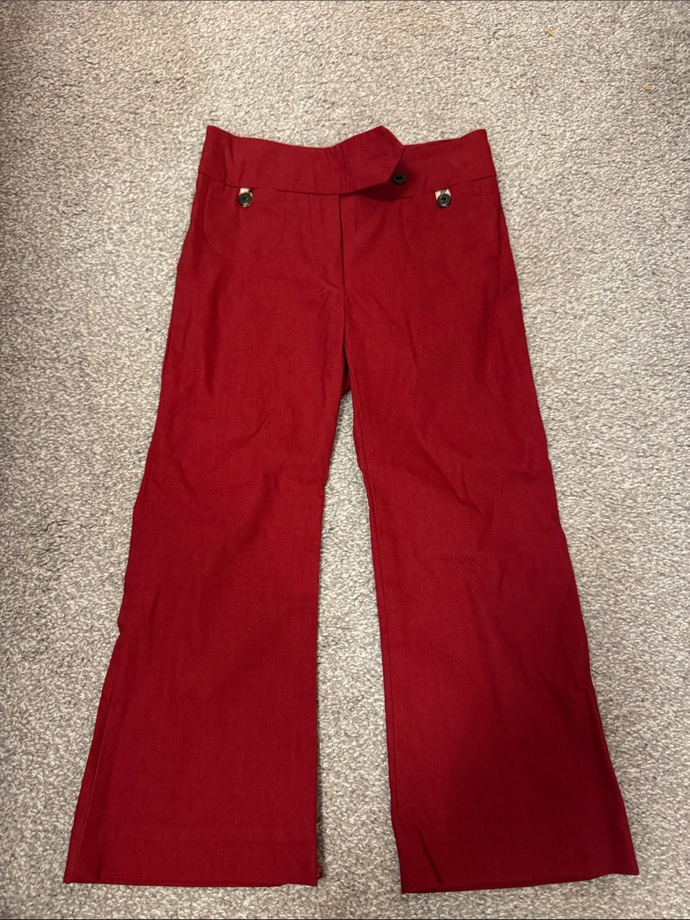 Burberry Deep Red Boot-Cut Trousers